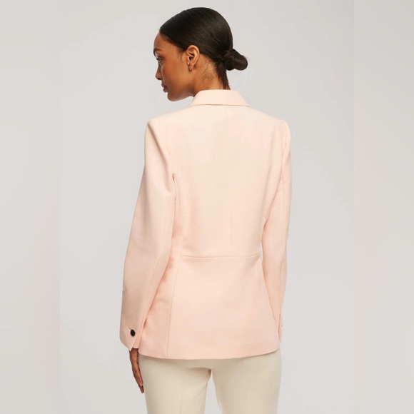 Anne Klein Blush Faux Double-Breasted Jacket With Patch Pockets Size Medium - Picture 2 of 7